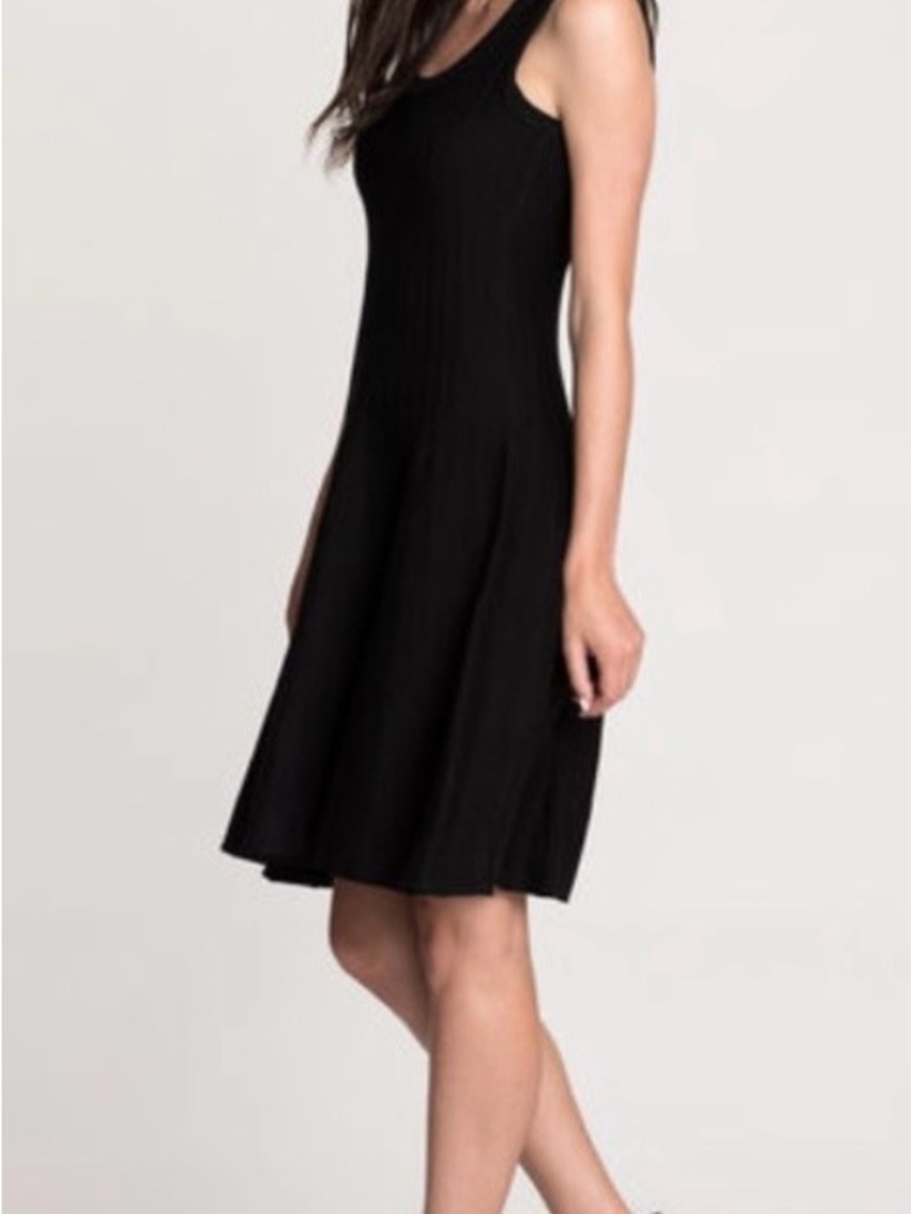 NIC+ZOE Black Ribbed Sleeveless Knit Dress